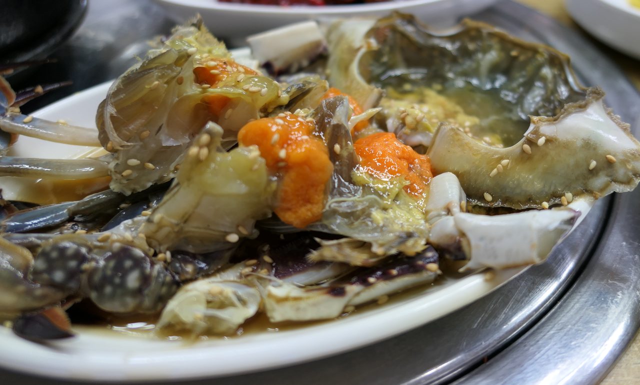 Ganjang-gejang (Raw Blue Crab Cured in Soy Sauce)