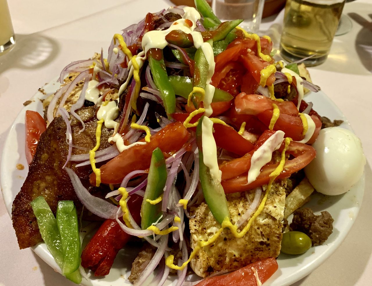 Pique Macho (Bolivian Beef and Sausage over Fries)