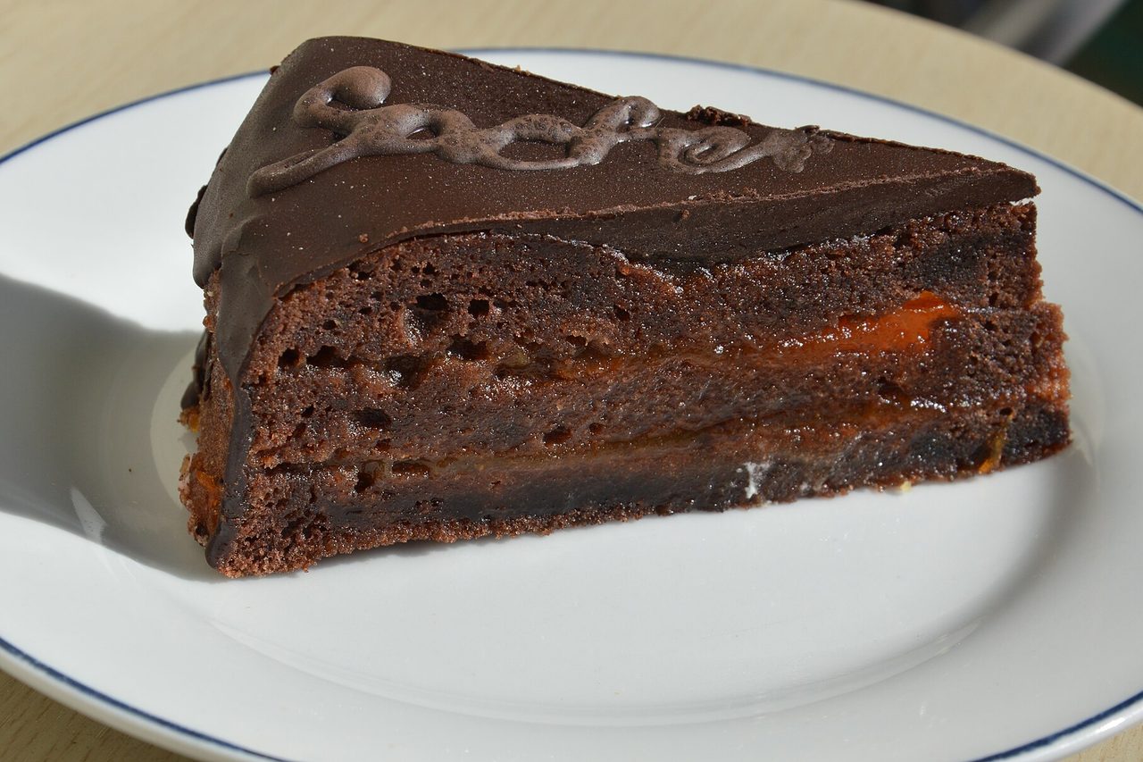 Sachertorte (Chocolate Cake with Apricot Jam and Poured Glaze)